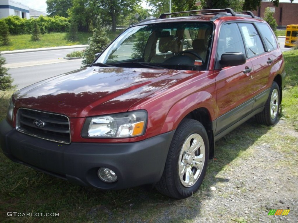 2004 Forester 2.5 X - Cayenne Red Pearl / Beige photo #1