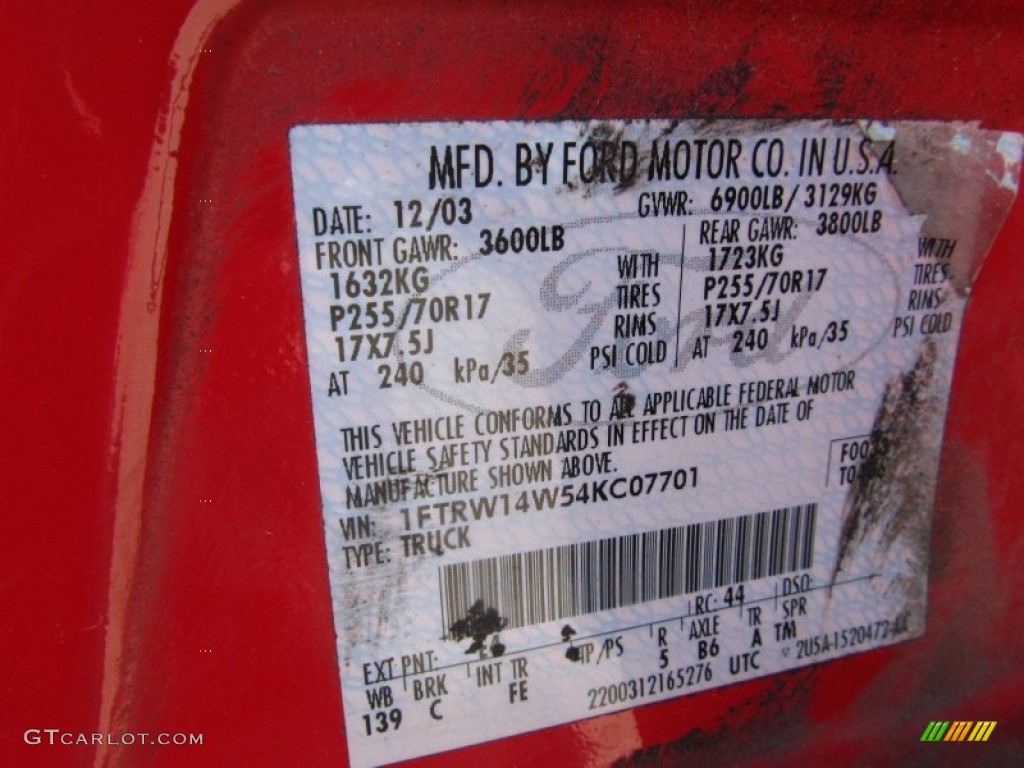 2004 F150 XLT SuperCrew 4x4 - Bright Red / Medium/Dark Flint photo #14