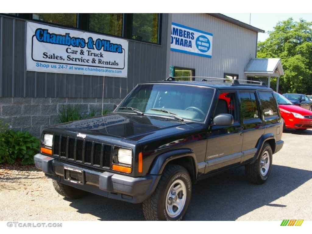 2001 Cherokee Sport 4x4 - Black / Agate photo #1