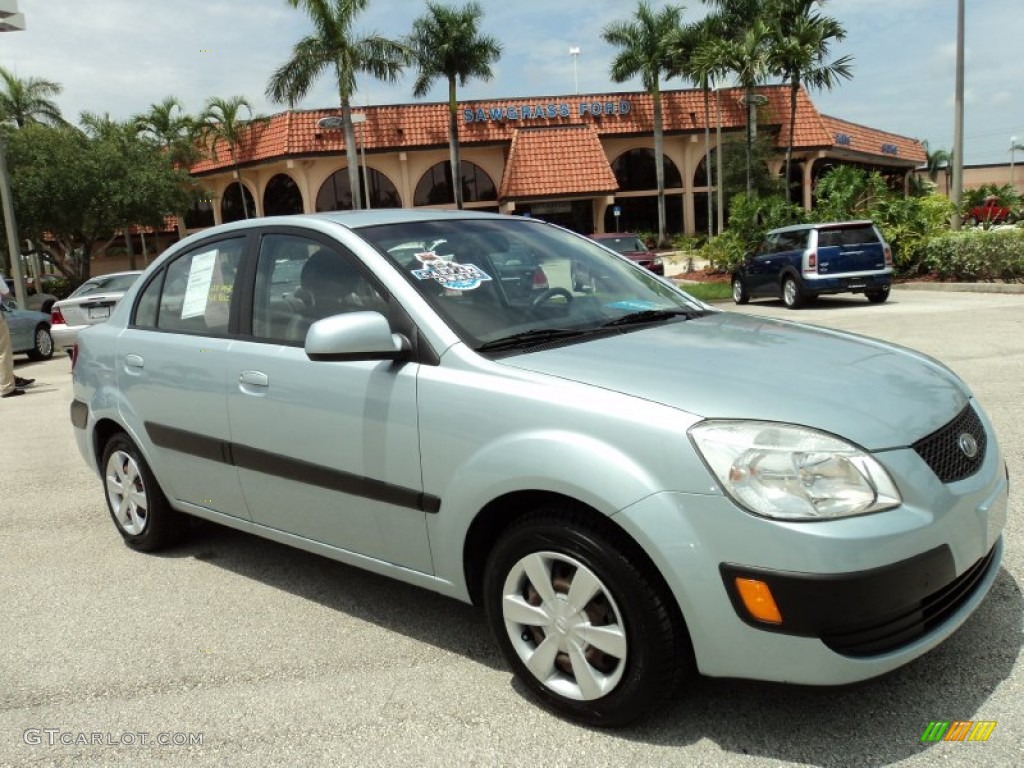 2007 Rio LX Sedan - Polar Blue / Black photo #1