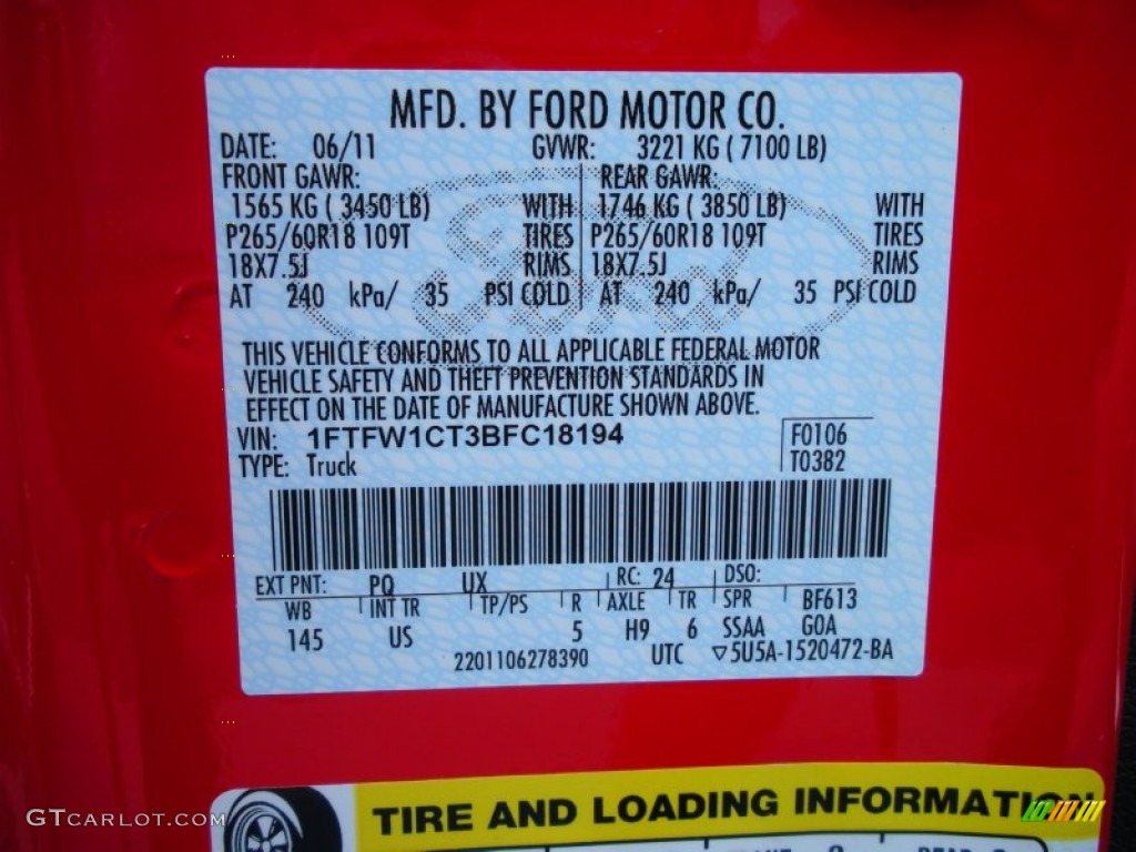 2011 F150 XLT SuperCrew - Race Red / Steel Gray photo #13