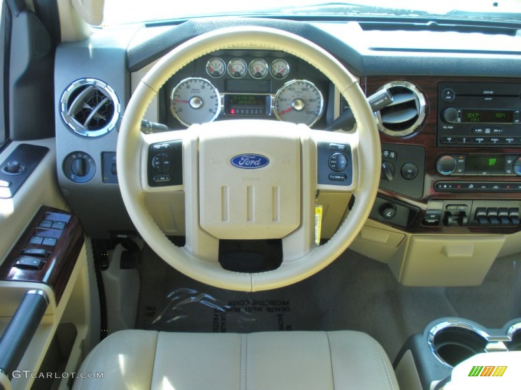 2008 Ford F450 Super Duty Lariat Crew Cab 4x4 Dually Tan Dashboard Photo #51686844