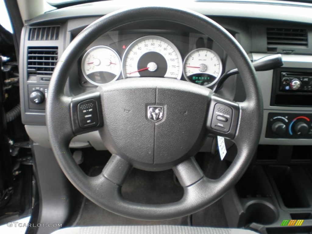 2008 Dodge Dakota SLT Crew Cab Dark Slate Gray/Medium Slate Gray Steering Wheel Photo #51689812