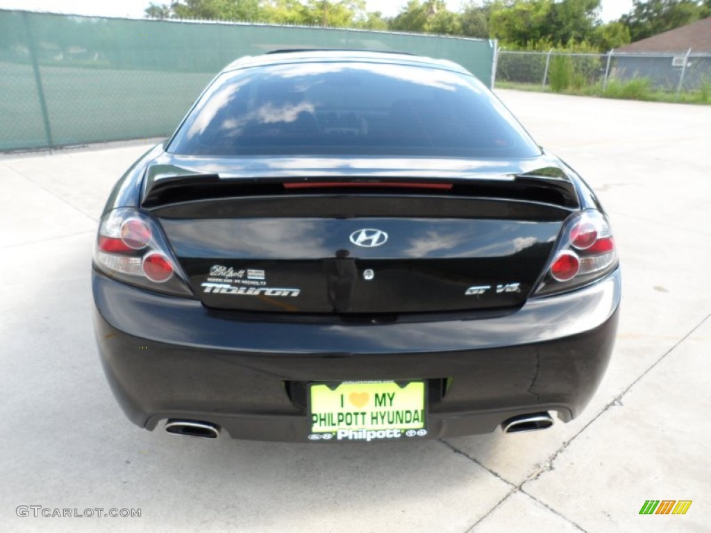 2008 Tiburon GT Limited - Black Pearl / GT Limited Red Leather photo #4