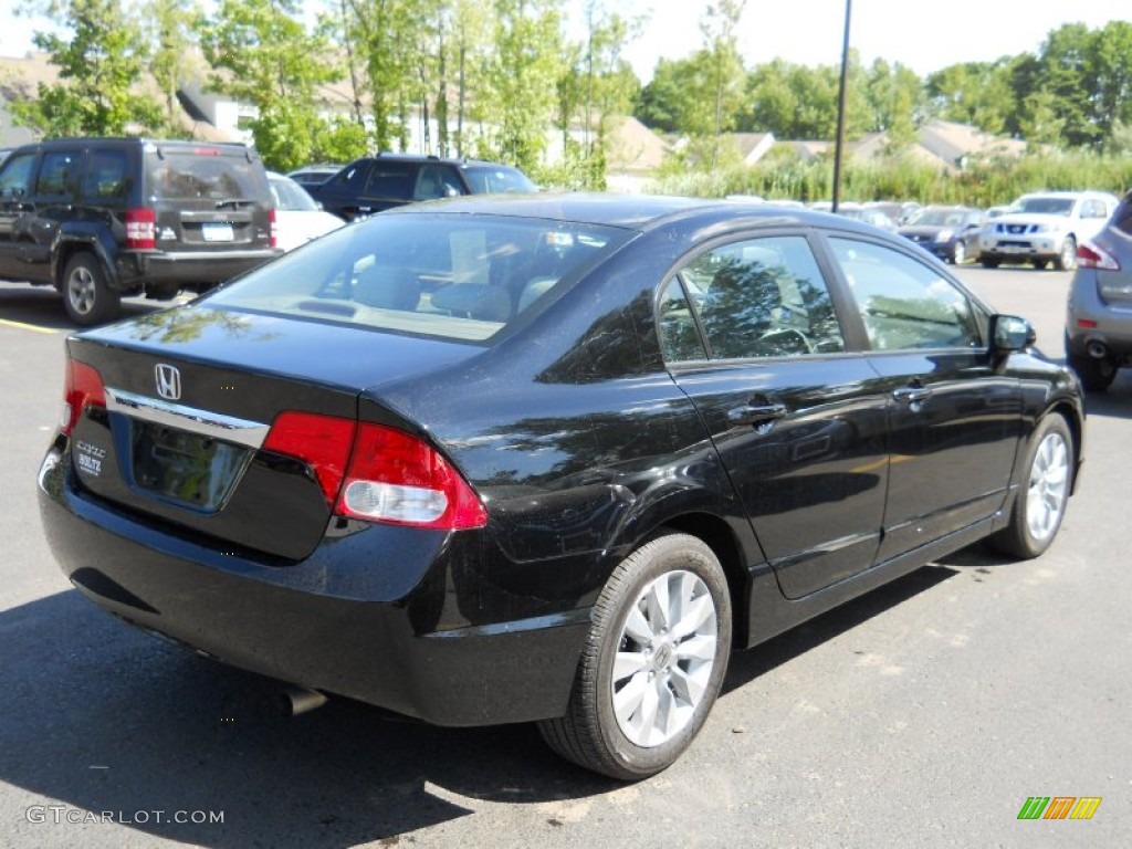 2010 Civic EX Sedan - Crystal Black Pearl / Gray photo #2