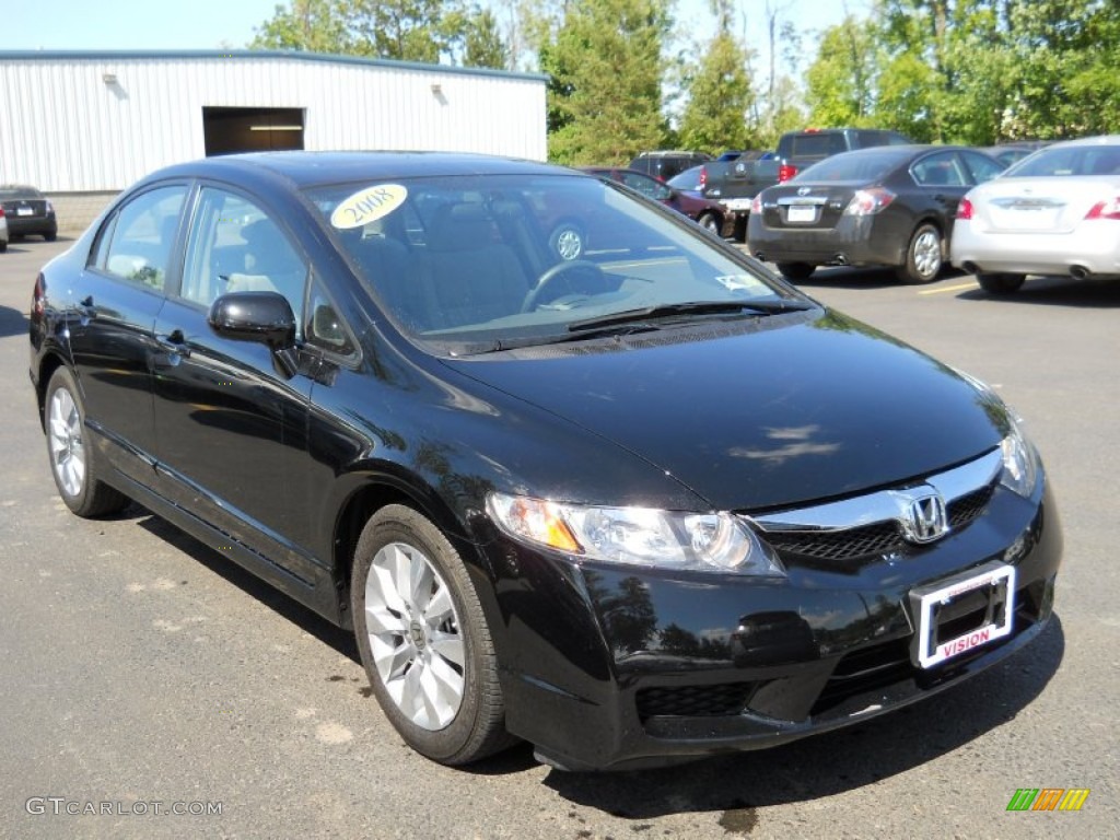 2010 Civic EX Sedan - Crystal Black Pearl / Gray photo #15