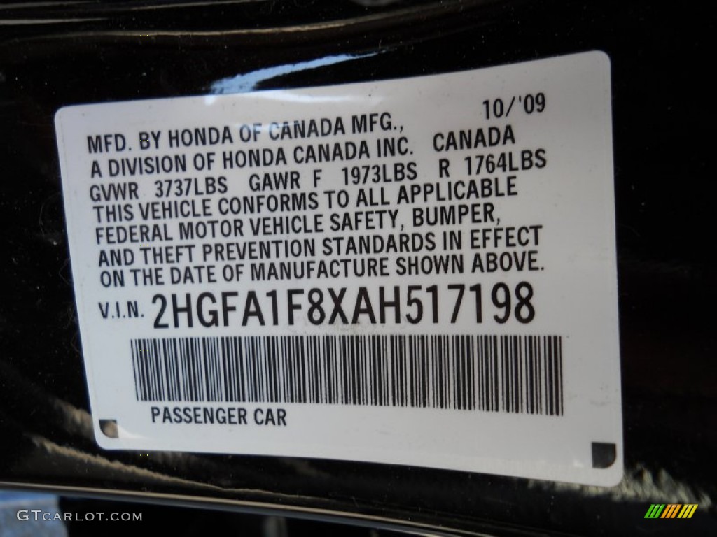 2010 Civic EX Sedan - Crystal Black Pearl / Gray photo #24
