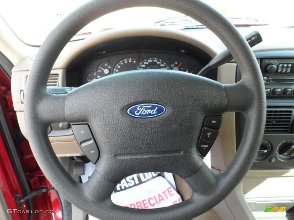 2004 Ford Explorer XLS Medium Parchment Steering Wheel Photo #51693343