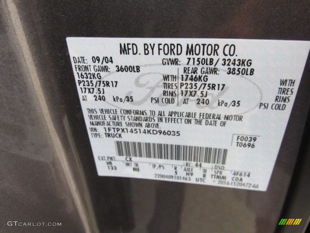 2004 F150 XLT SuperCab 4x4 - Dark Shadow Grey Metallic / Dark Flint photo #19