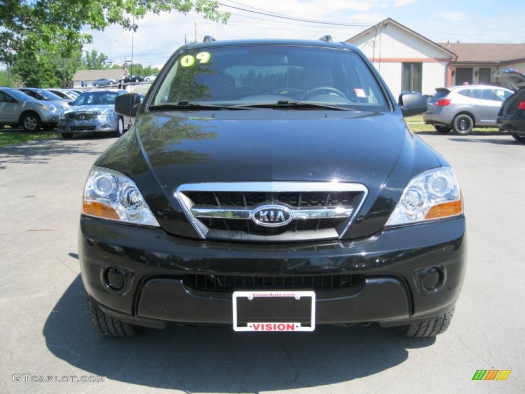 2009 Sorento LX 4x4 - Ebony Black / Gray photo #10