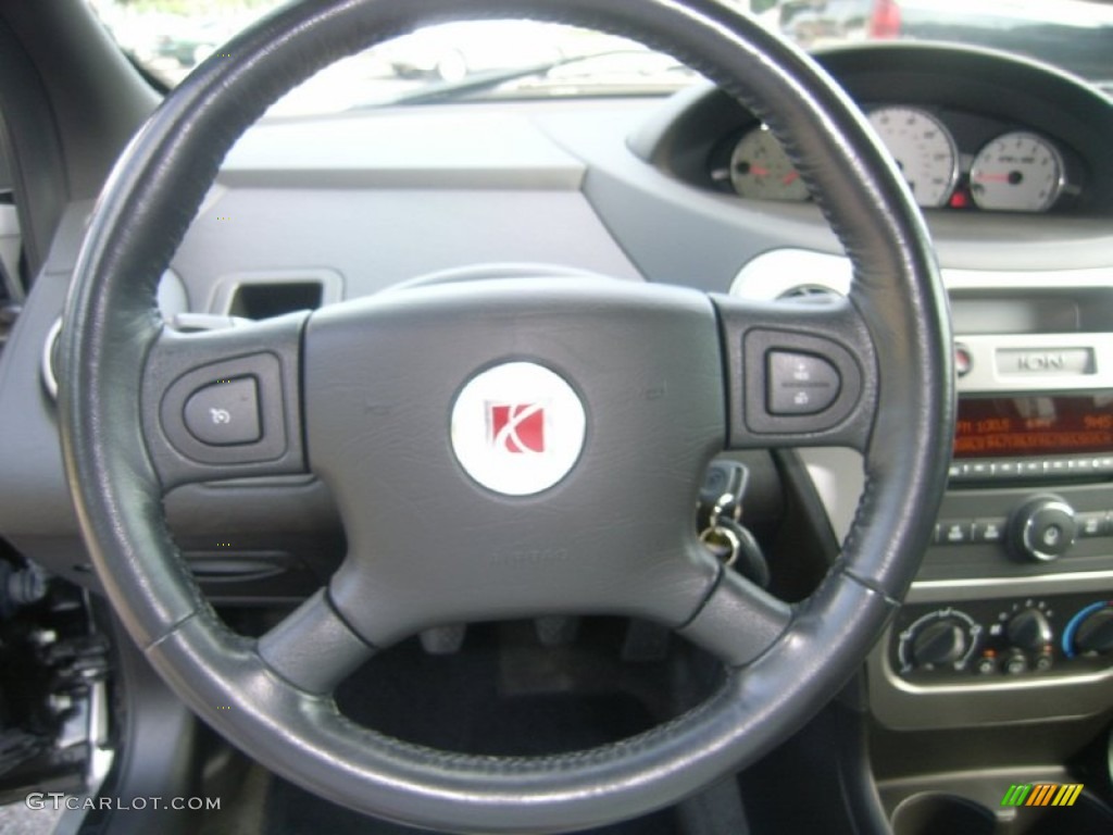 2006 Saturn ION Red Line Quad Coupe Black Steering Wheel Photo #51694432