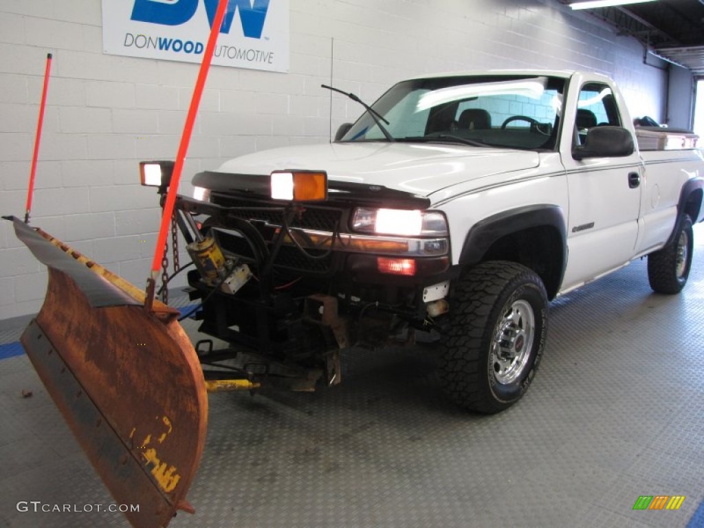 2001 Silverado 2500HD LS Regular Cab 4x4 - Summit White / Graphite photo #1