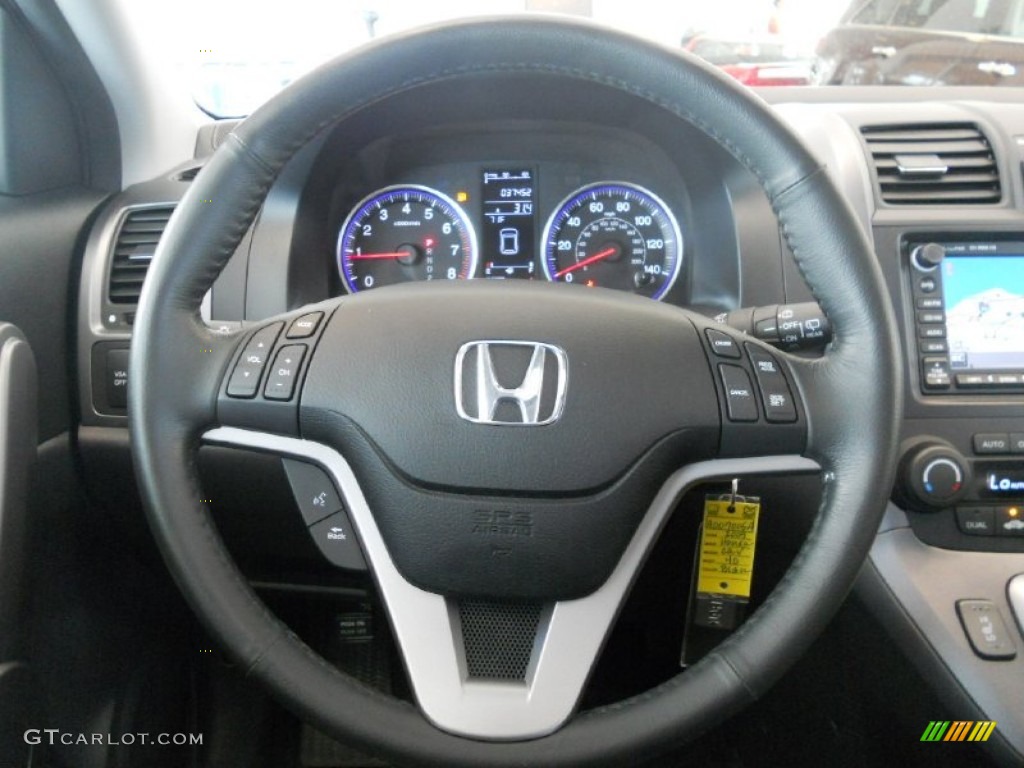2009 Honda CR-V EX-L 4WD Black Steering Wheel Photo #51699319