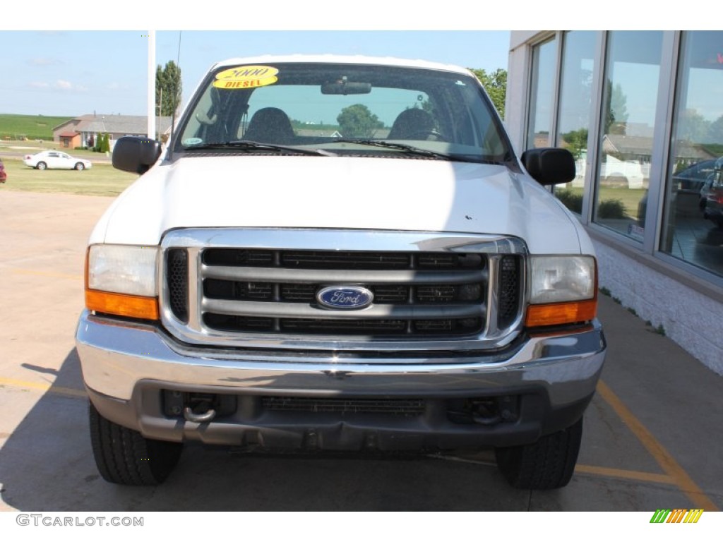 2000 F250 Super Duty XLT Crew Cab 4x4 - Oxford White / Medium Graphite photo #3