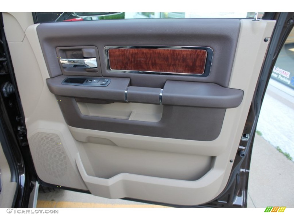 2010 Dodge Ram 3500 Laramie Mega Cab 4x4 Dually Light Pebble Beige/Bark Brown Door Panel Photo #51700612