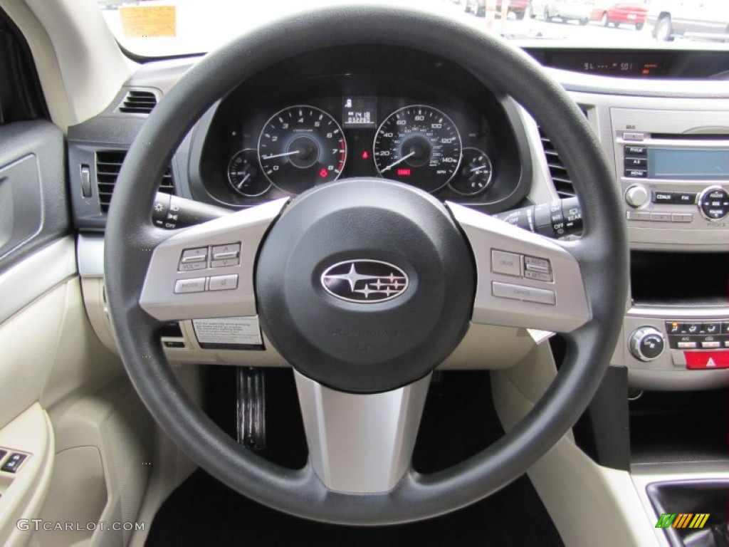 2010 Subaru Outback 2.5i Wagon Warm Ivory Steering Wheel Photo #51706024