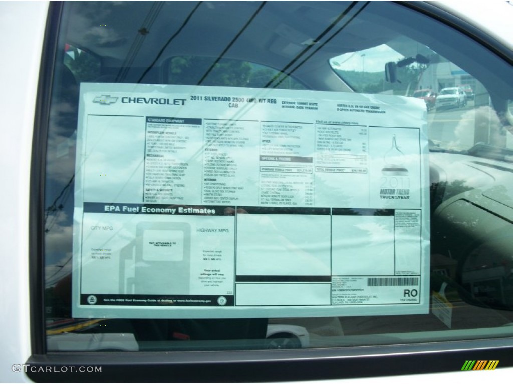 2011 Chevrolet Silverado 2500HD Regular Cab 4x4 Chassis Window Sticker Photo #51706084