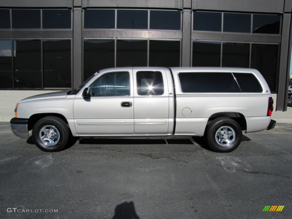 2004 Silverado 1500 LS Extended Cab - Silver Birch Metallic / Dark Charcoal photo #2