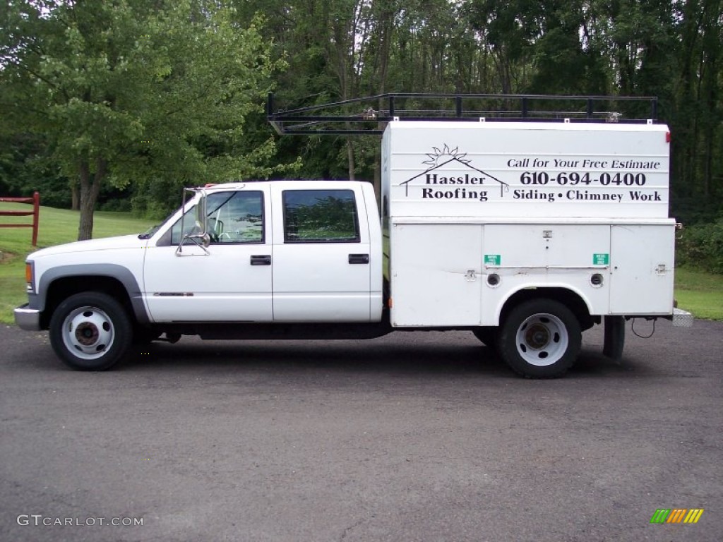 1998 C/K 3500 C3500 Crew Cab Commercial Truck - Summit White / Gray photo #4