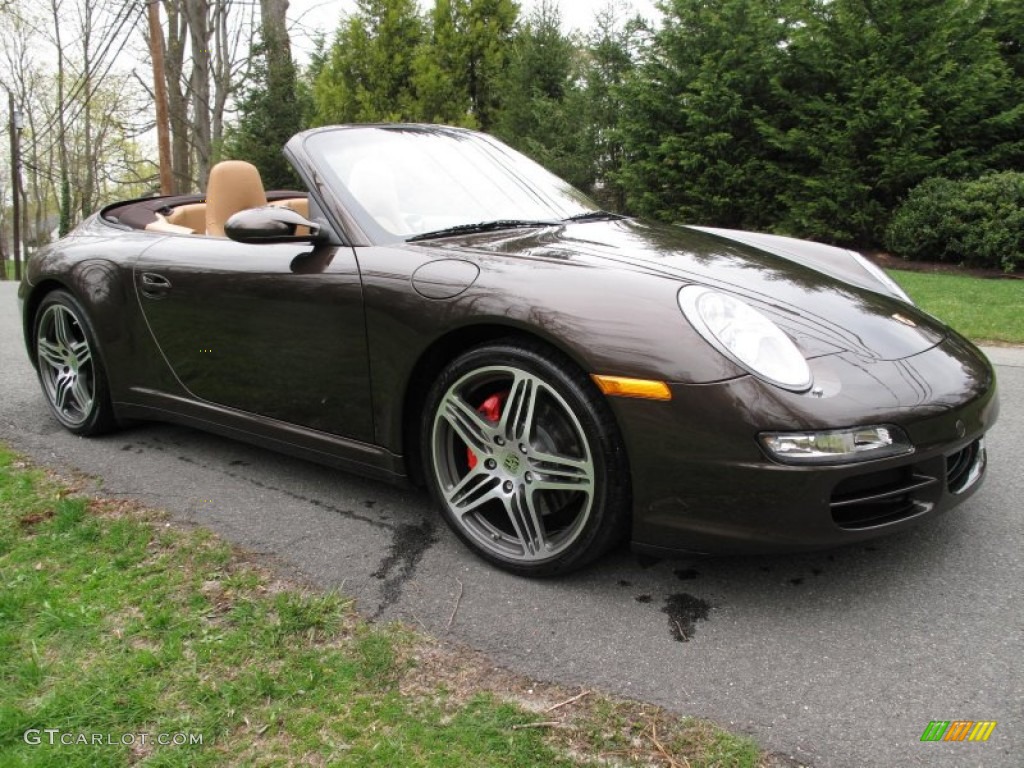 2008 911 Carrera 4S Cabriolet - Macadamia Metallic / Sand Beige photo #8