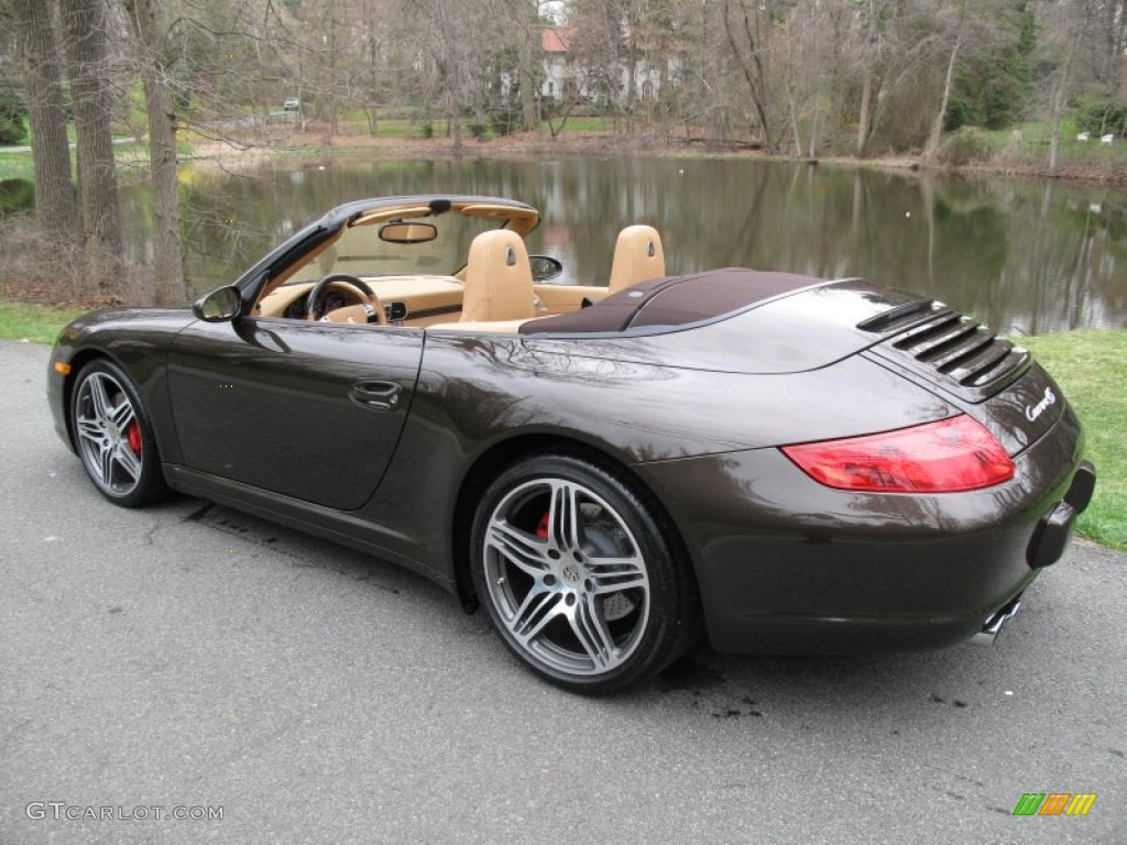 2008 911 Carrera 4S Cabriolet - Macadamia Metallic / Sand Beige photo #9