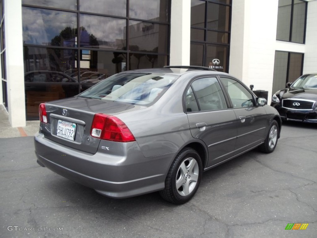 2004 Civic EX Sedan - Magnesium Metallic / Gray photo #8