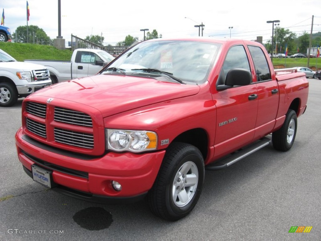 2003 Ram 1500 SLT Quad Cab 4x4 - Flame Red / Dark Slate Gray photo #2