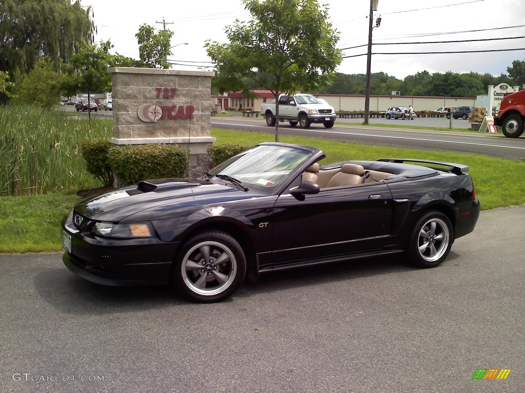 2001 Mustang GT Convertible - Black / Medium Parchment photo #1