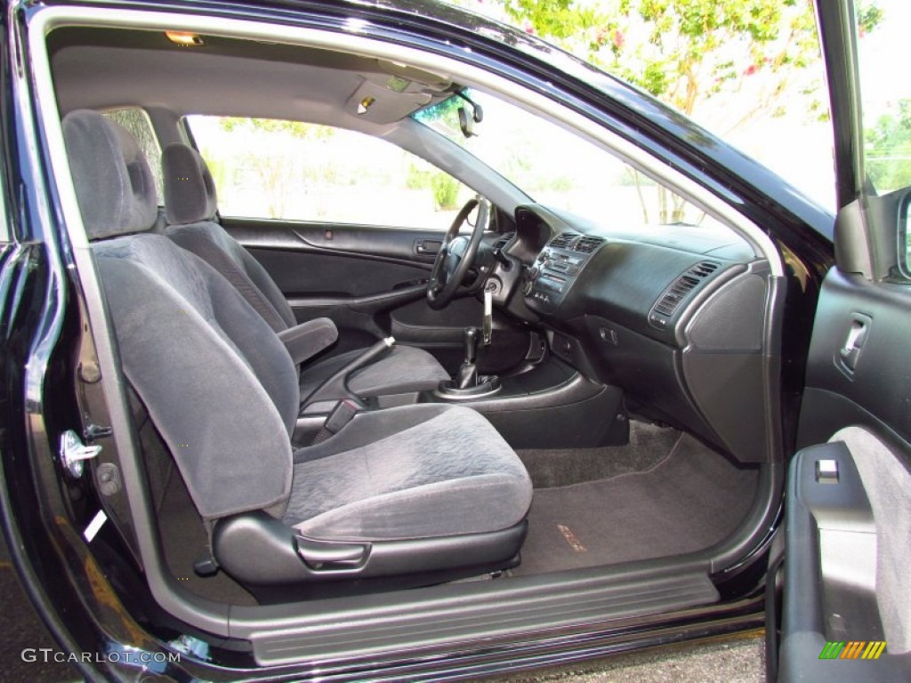 Black Interior 2002 Honda Civic LX Coupe Photo #51716347