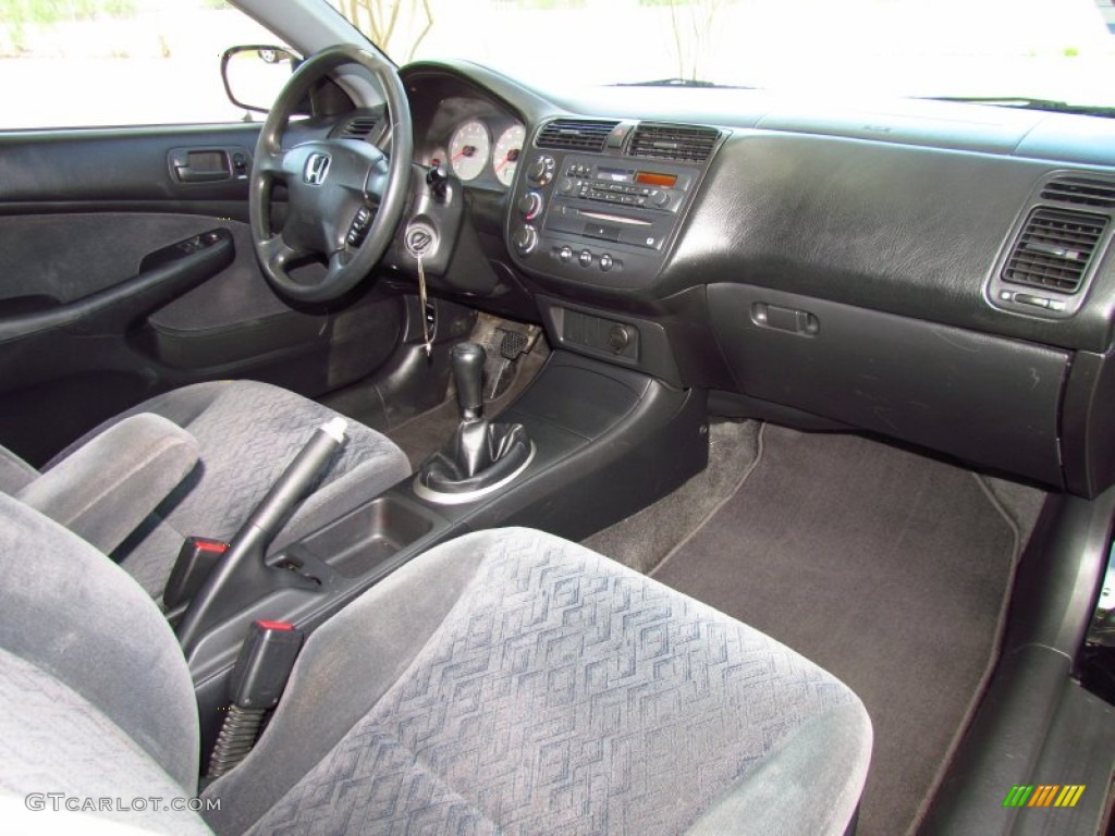 Black Interior 2002 Honda Civic LX Coupe Photo #51716395