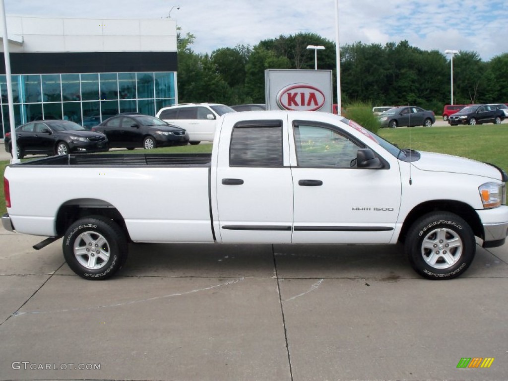 2006 Ram 1500 SLT Quad Cab 4x4 - Bright White / Medium Slate Gray photo #2