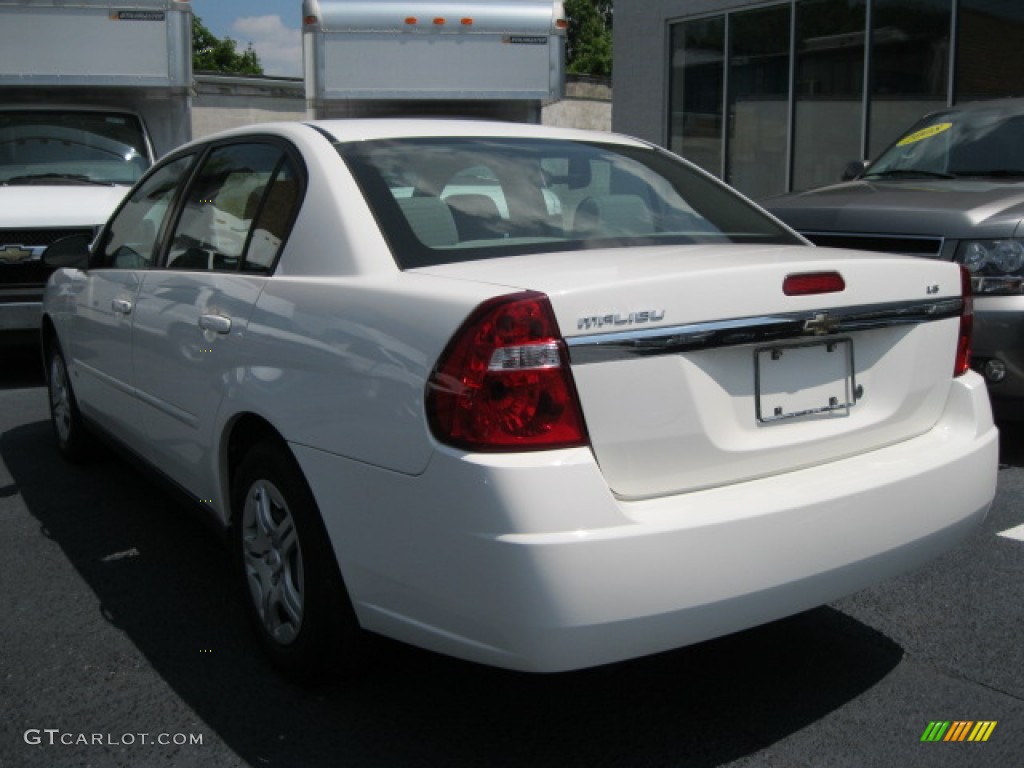 2007 Malibu LS Sedan - White / Titanium Gray photo #3