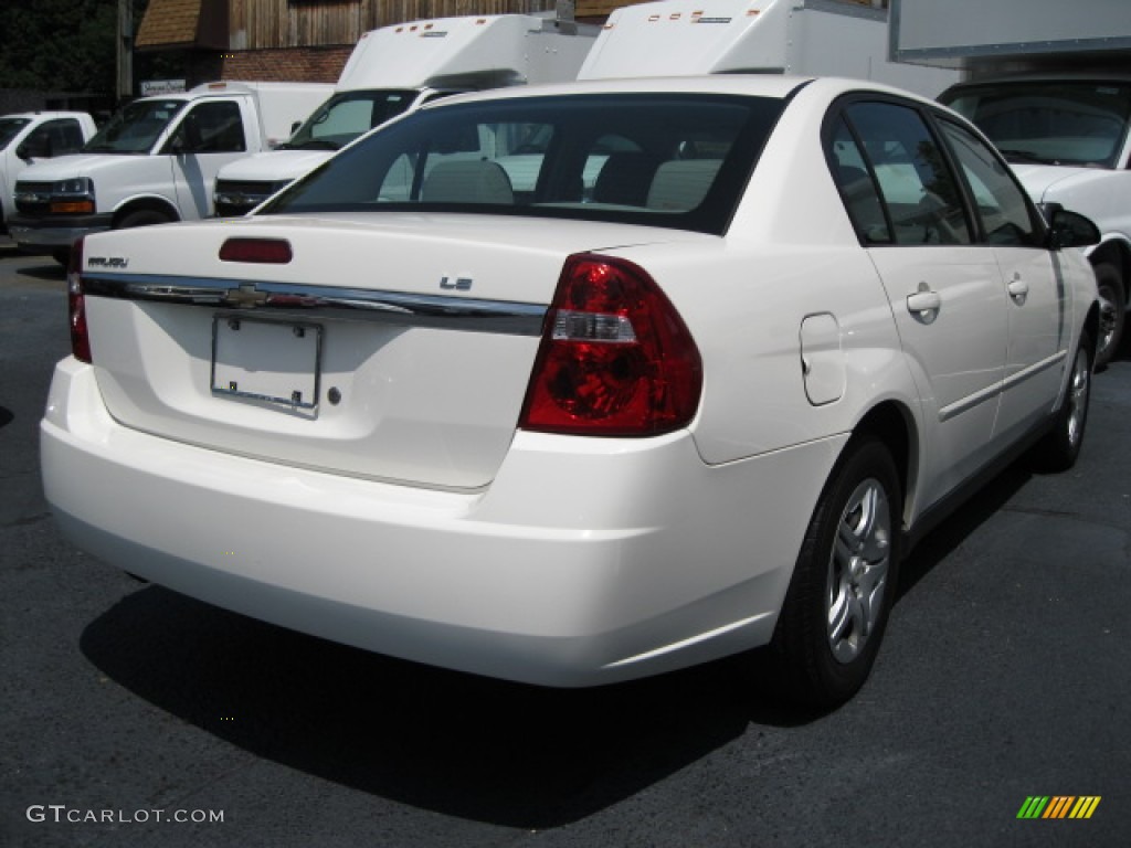 2007 Malibu LS Sedan - White / Titanium Gray photo #4