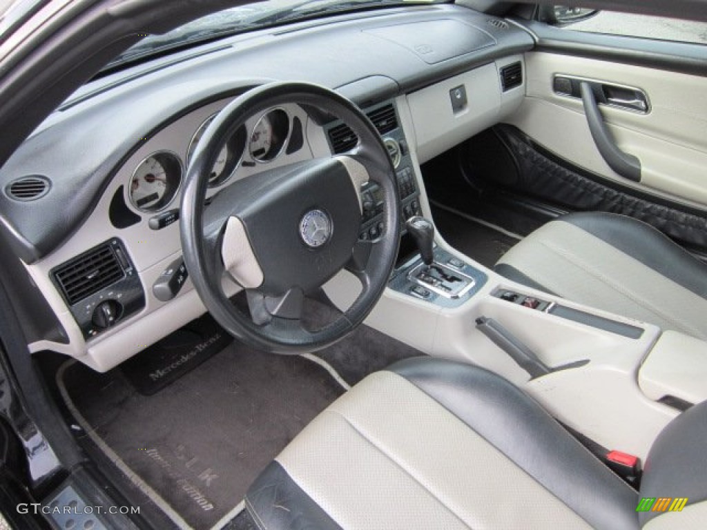 Oyster/Charcoal Interior 2000 Mercedes-Benz SLK 230 Kompressor Roadster Photo #51720637