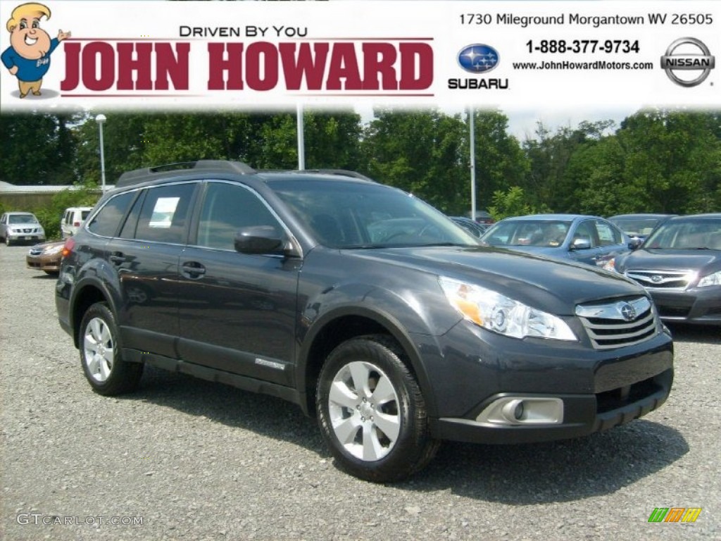 2011 Outback 2.5i Premium Wagon - Graphite Gray Metallic / Off Black photo #1
