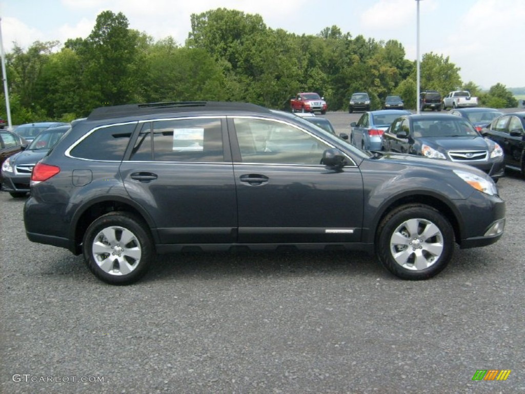 2011 Outback 2.5i Premium Wagon - Graphite Gray Metallic / Off Black photo #11