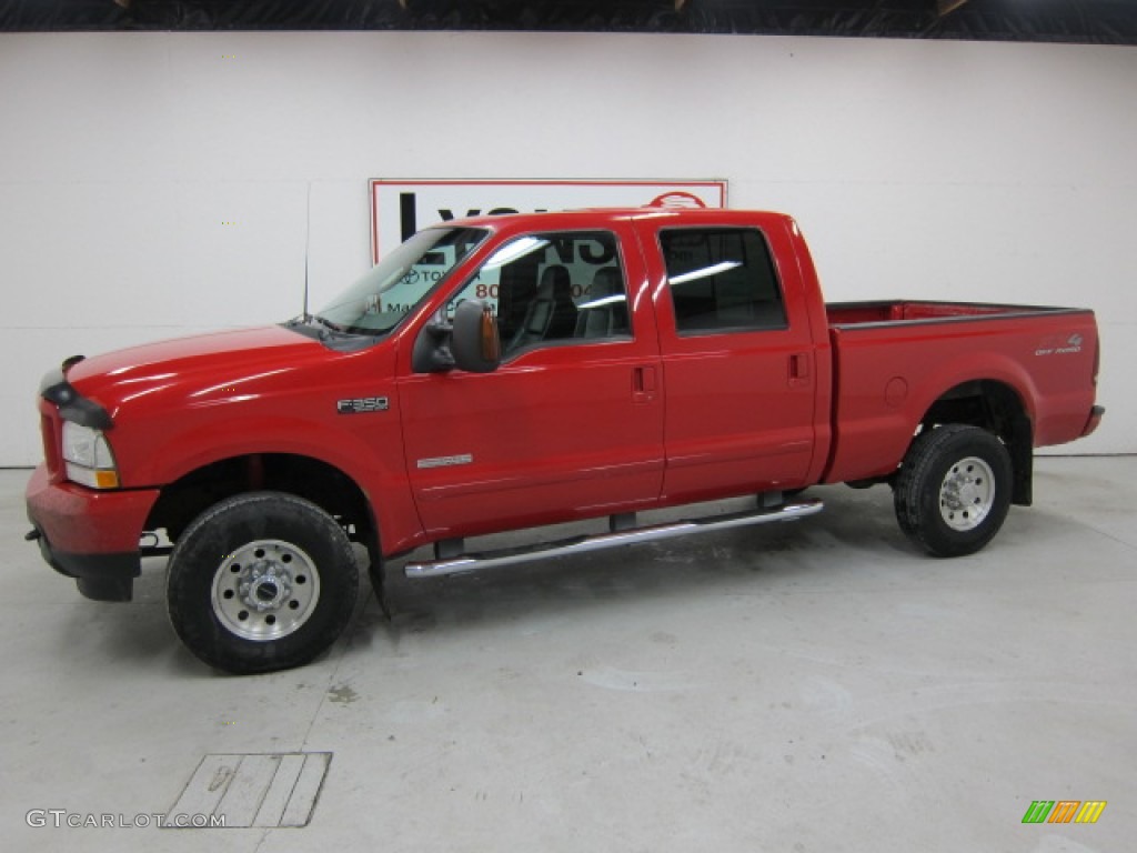 2003 F350 Super Duty XLT Crew Cab 4x4 - Red / Black photo #1