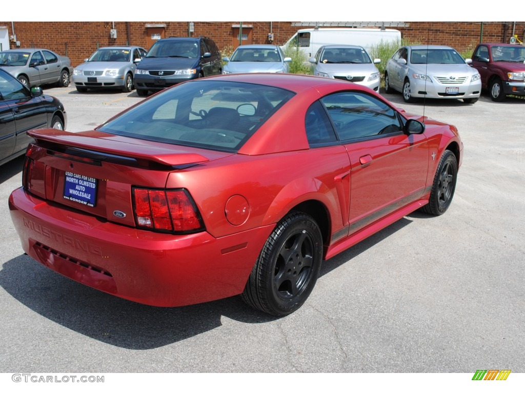 2002 Mustang V6 Coupe - Laser Red Metallic / Dark Charcoal photo #8