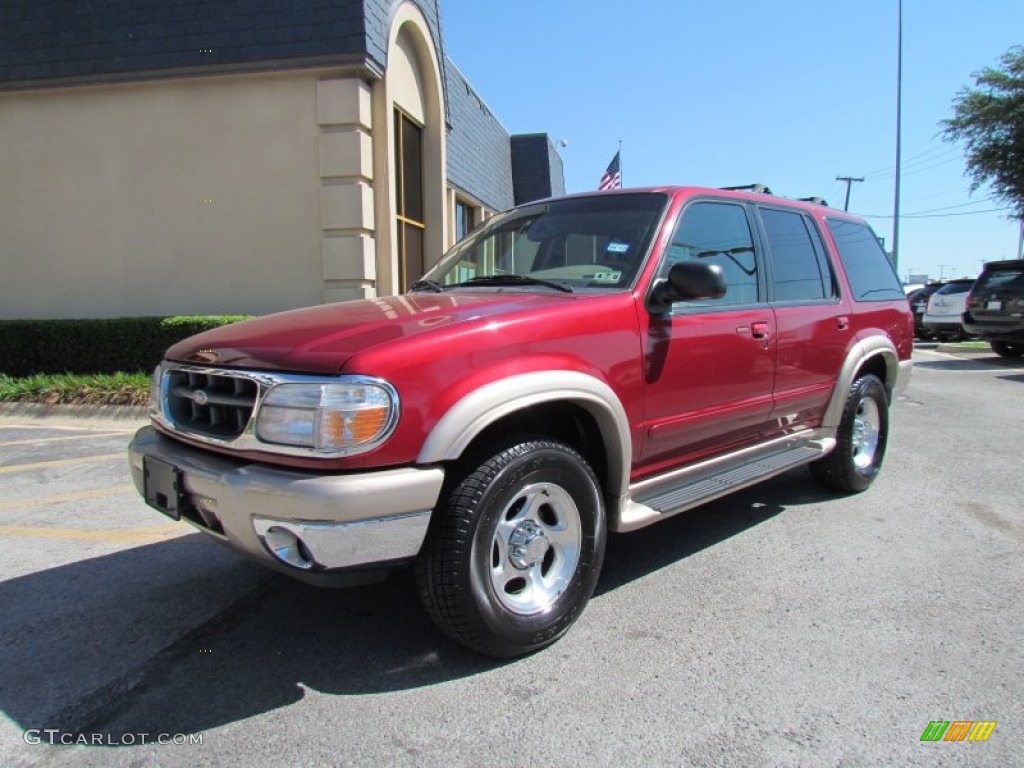 2000 Explorer Eddie Bauer - Toreador Red Metallic / Medium Prairie Tan photo #3