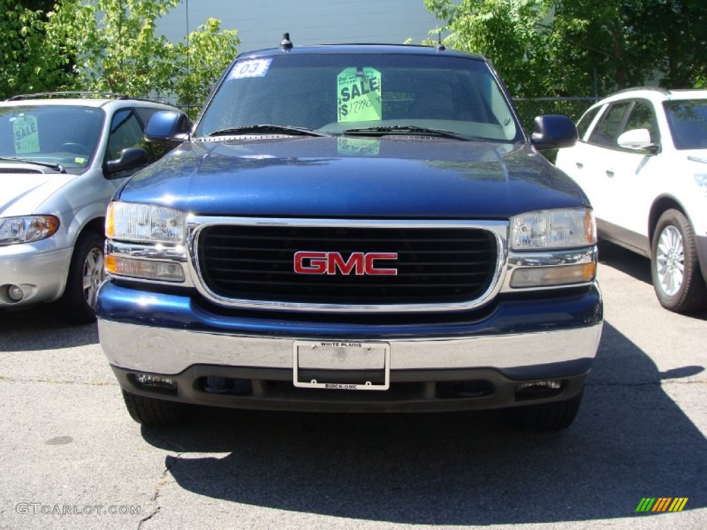 2003 Yukon SLT 4x4 - Indigo Blue Metallic / Pewter/Dark Pewter photo #2