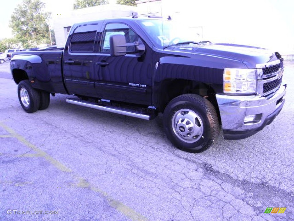 2011 Silverado 3500HD LTZ Crew Cab 4x4 Dually - Black / Ebony photo #1