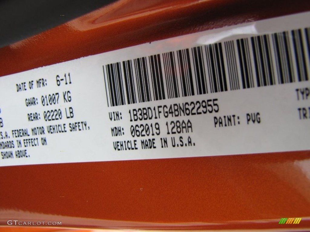 2011 Avenger Color Code PVG for Mango Tango Pearl Photo #51736108