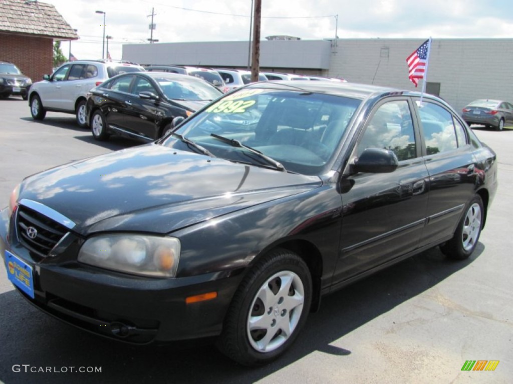 2004 Elantra GLS Sedan - Black Obsidian / Gray photo #1