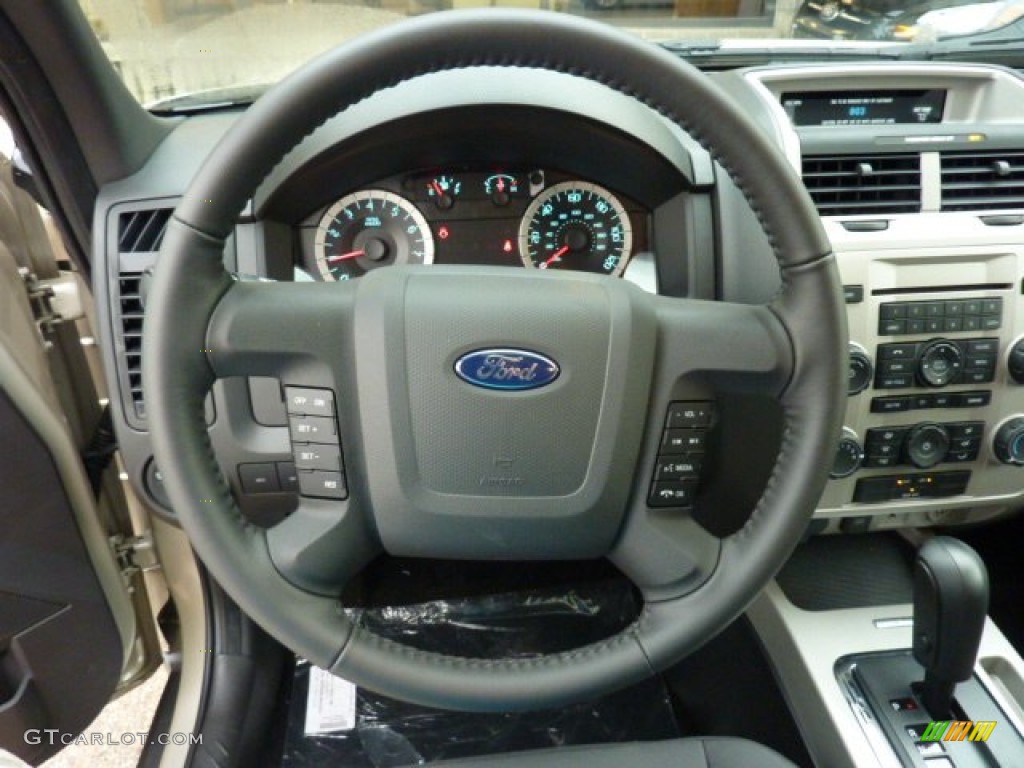 2012 Ford Escape XLT V6 4WD Charcoal Black Steering Wheel Photo #51738390