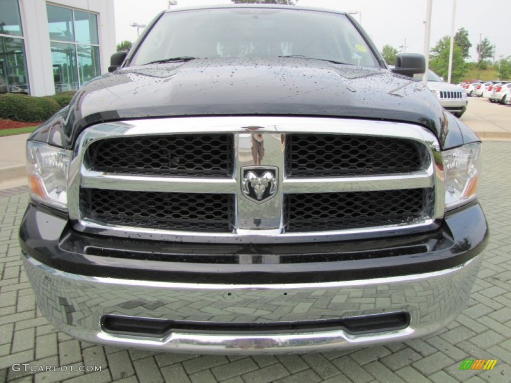 2009 Ram 1500 SLT Crew Cab - Brilliant Black Crystal Pearl / Light Pebble Beige/Bark Brown photo #8