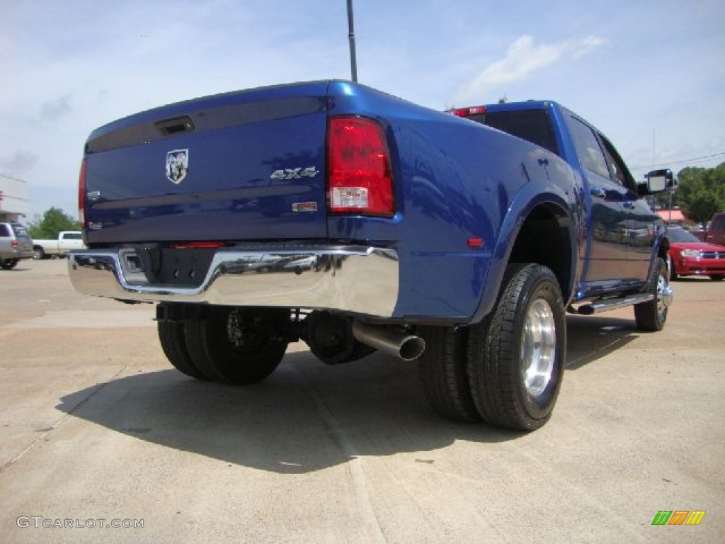 2011 Ram 3500 HD Laramie Crew Cab 4x4 Dually - Deep Water Blue Pearl / Dark Slate Gray photo #3