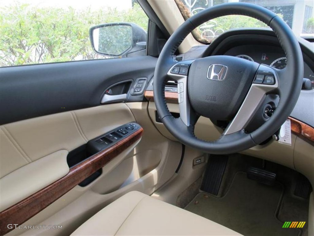 2011 Honda Accord EX-L V6 Sedan Ivory Steering Wheel Photo #51739228