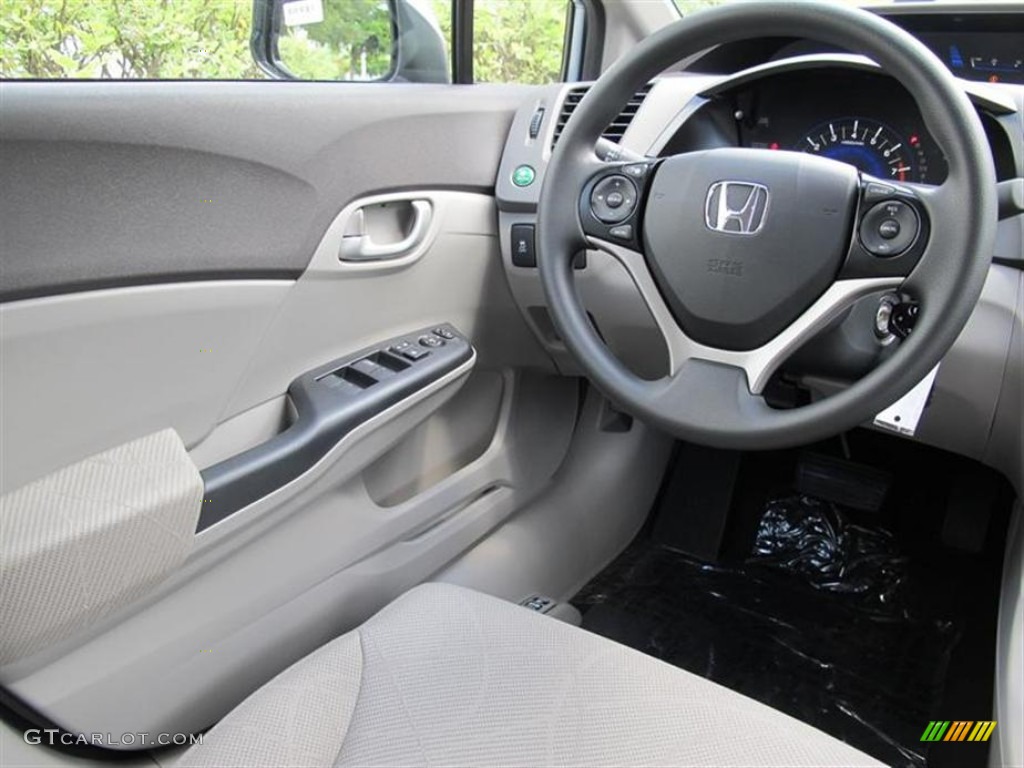 2012 Civic LX Sedan - Cool Mist Metallic / Gray photo #5