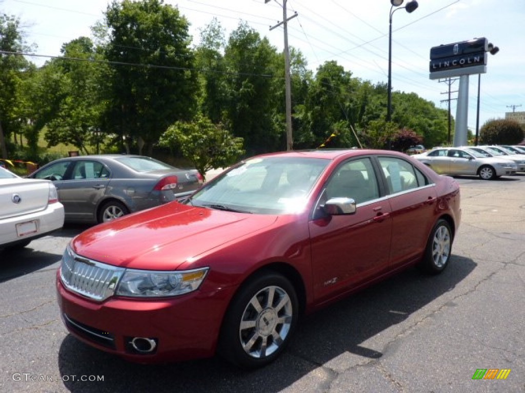 2008 MKZ Sedan - Vivid Red Metallic / Light Stone photo #1