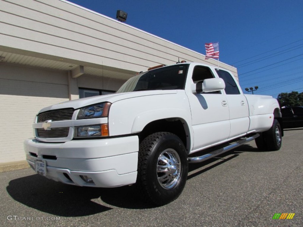 2004 Silverado 3500HD LT Crew Cab 4x4 Dually - Summit White / Dark Charcoal photo #1